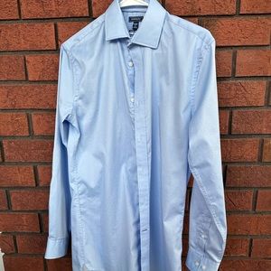 Crown & Ivy Dress Shirt, Blue, Men’s size 14